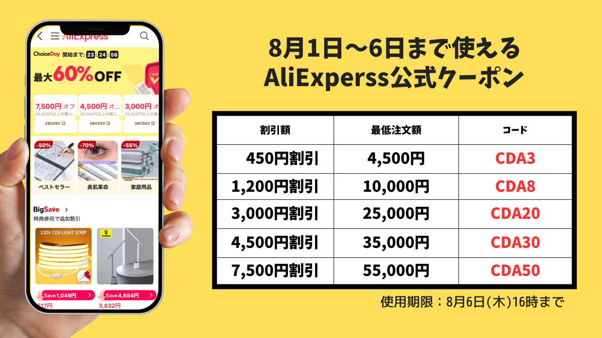 8月開催】AliExpress「夏の感謝セール(Back to School)」まとめ。プロモコード・攻略法・注目アイテムを解説！ アリガイド